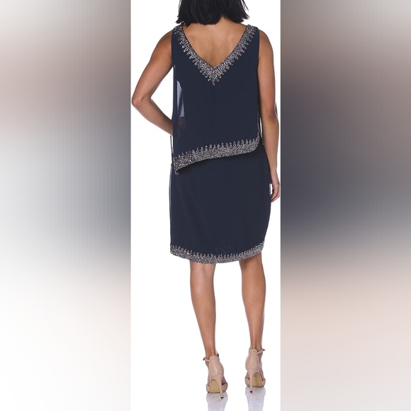 J Kara Beaded Sleeveless Cocktail Dress 10P - Picture 2 of 10